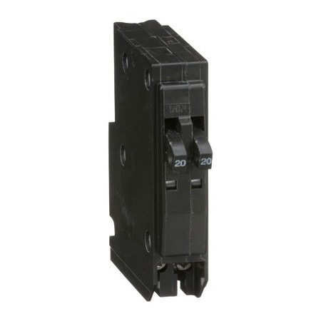 Square D Miniature Circuit Breaker, QO Series, 20A, 2x1 Pole, 120/240V AC, 10kA at 120/240V AC QO2020CP
